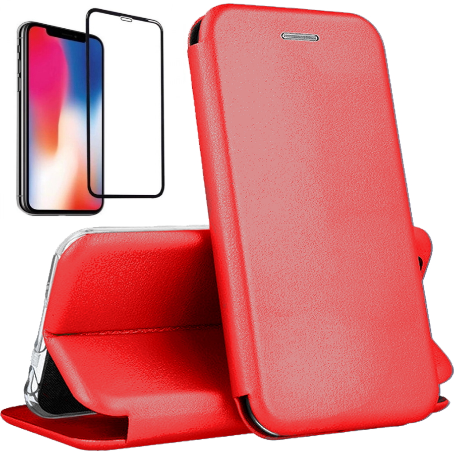 фото Чехол qvatra для iphone 11 pro/комплект с защитным стеклом 9d/red