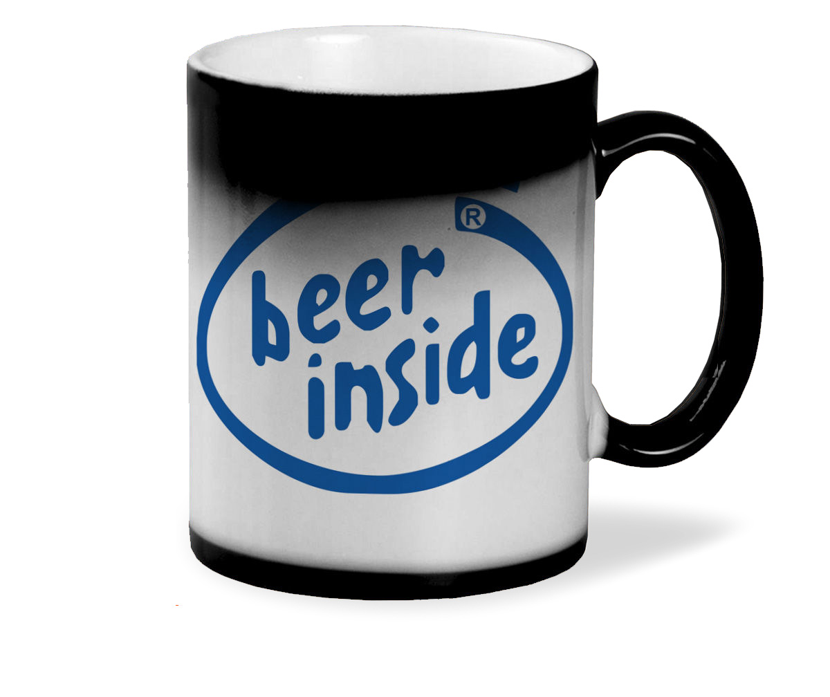 

Кружка хамелеон черный CoolPodarok Beer inside