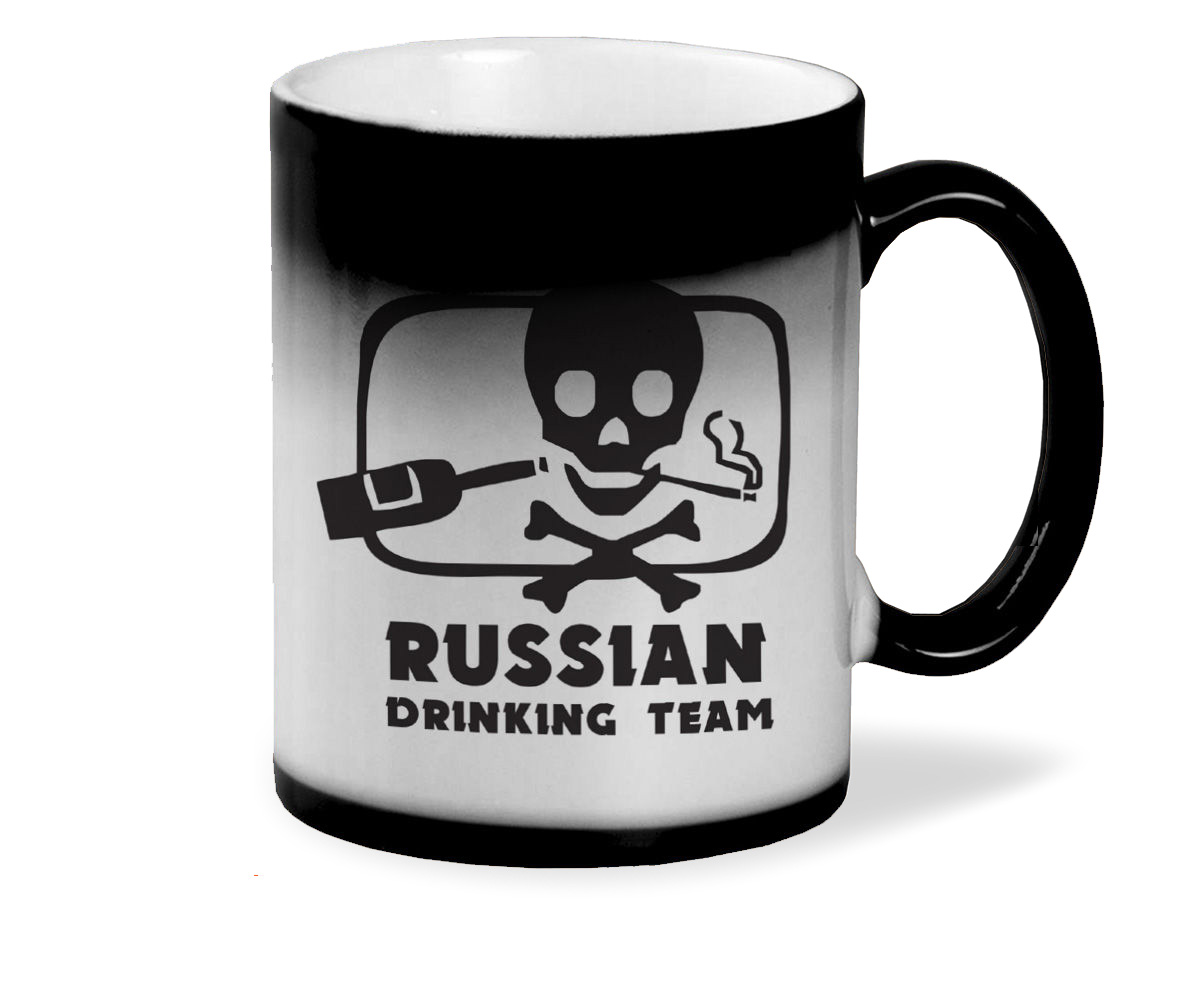 

Кружка хамелеон черный CoolPodarok Official Russian drink team