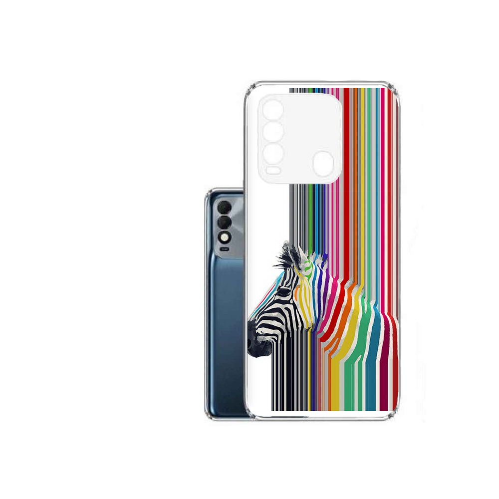 

Чехол MyPads Tocco для Tecno Spark 8 радужная зебра, Прозрачный, Tocco