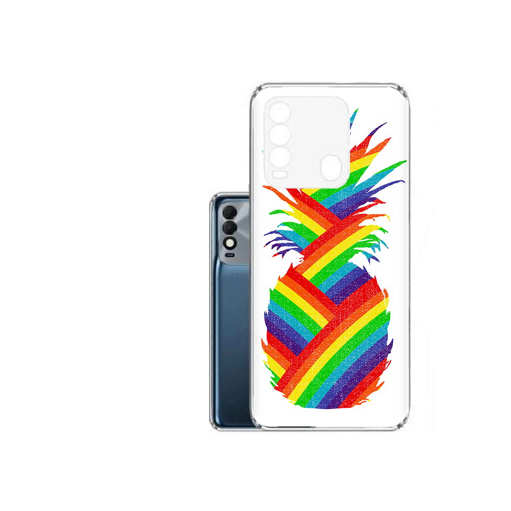 

Чехол MyPads Tocco для Tecno Spark 8 радужный ананас, Прозрачный, Tocco