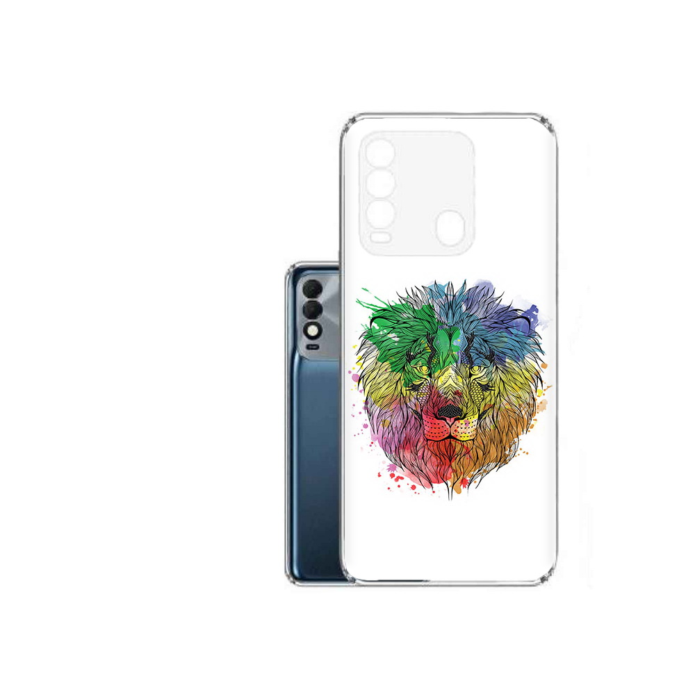 

Чехол MyPads Tocco для Tecno Spark 8 разноцветный гордый лев, Прозрачный, Tocco