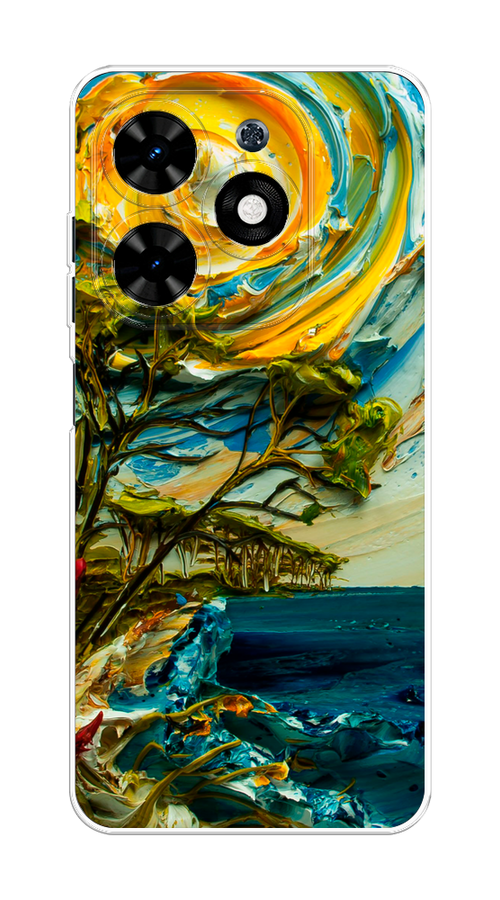 

Чехол на Tecno Spark 20C "Солнце живопись", Желтый;синий, 304950-1