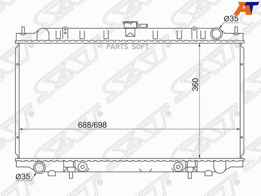

SAT Радиатор NISSAN BLUEBIRD U14/PRIMERA CAMINO P11 95-01/AD/WINGROAD Y11/SUNNY B15 98-05