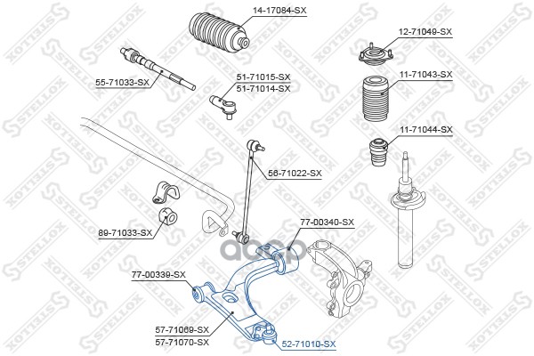 

52-71010-Sx Опора Шаровая Mazda 2 Dy All 03> Stellox 5271010sx