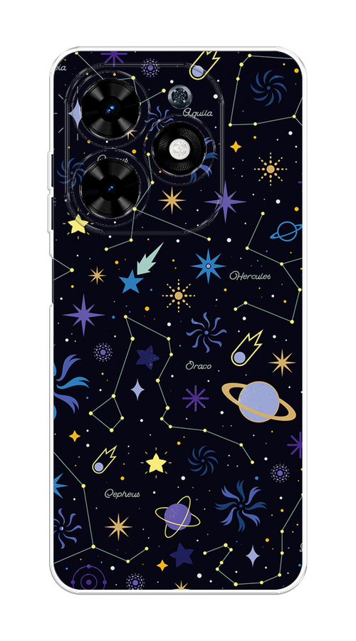 

Чехол на Tecno Spark 20C "Цветной космос", Желтый, 304950-1