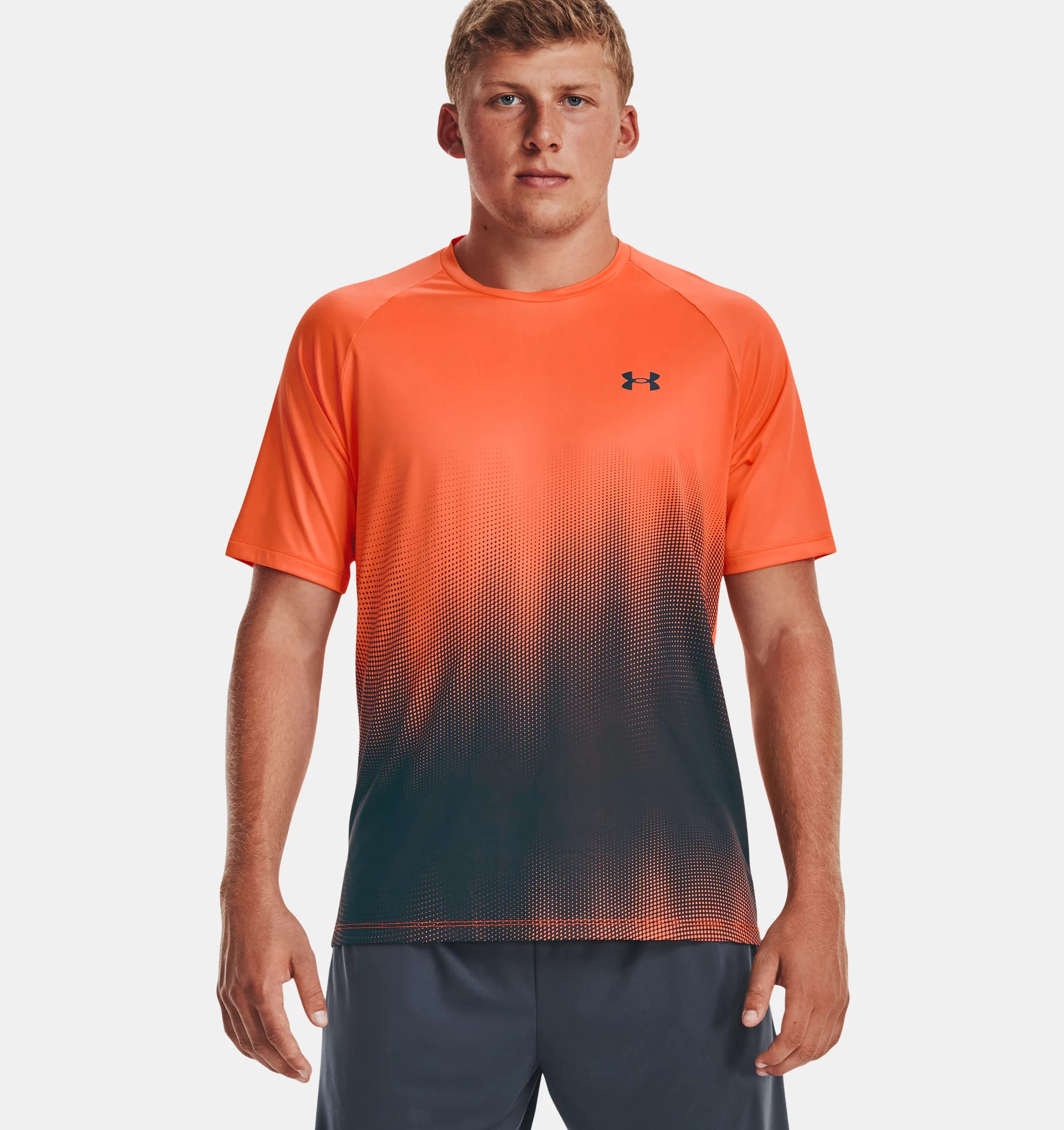 Футболка мужская Under Armour UA Tech Fade, SS, оранжевый, L