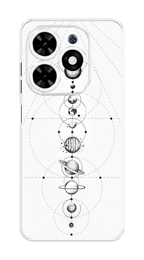 

Чехол на Tecno Spark 20C "Парад планет", Серый, 304950-1