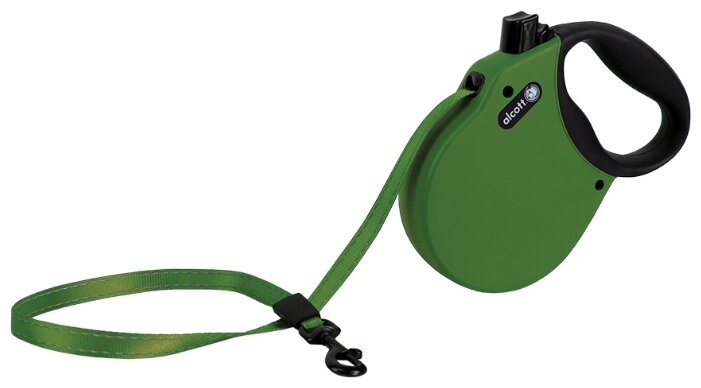 фото Рулетка для собак alcott adventure s до 20 кг антискользящая ручка , лента, зеленый 5 м