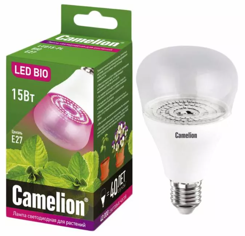 

Светодиодная лампа Camelion LED15-PL/BIO/E27 046ЭН-12770 Белый, прозрачный, lED15-PL/BIO/E27