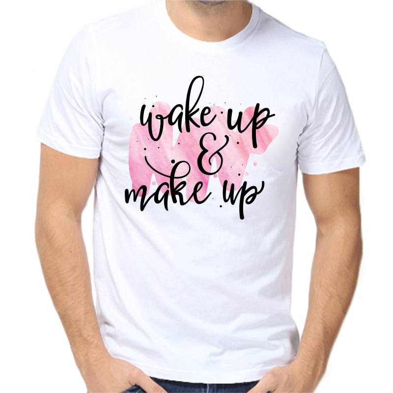 

Футболка мужская белая 50 р-р wake up make up, Белый, fm_wake_up_make_up