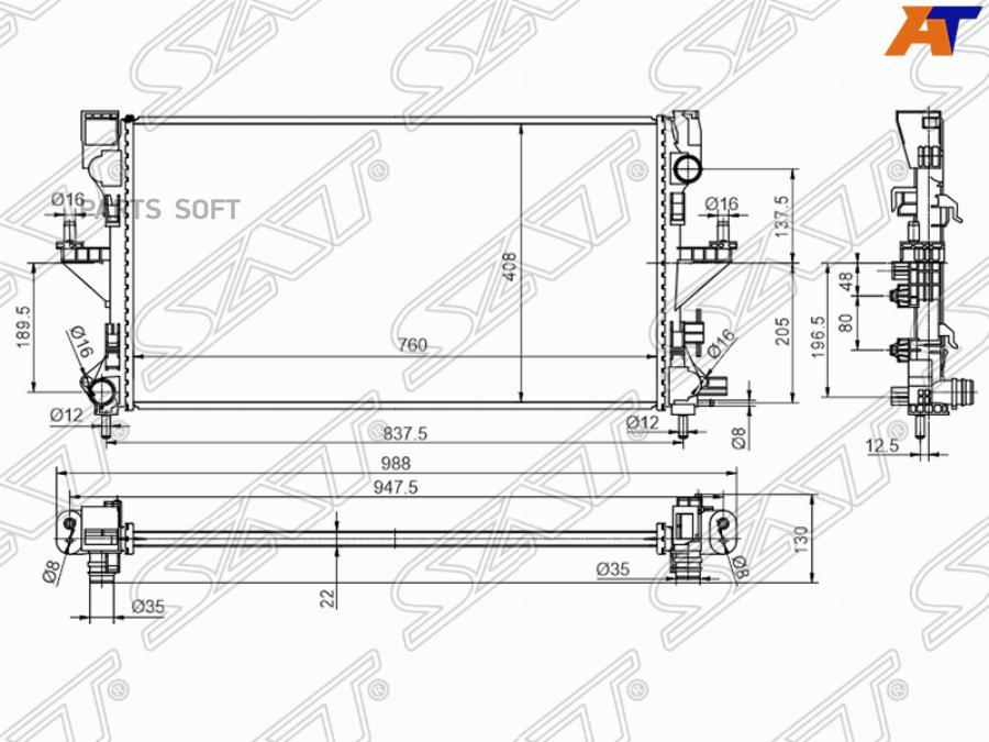 

Радиатор Peugeot Boxer 14- / Citroen Jumper 14- / Fiat Ducato 14-