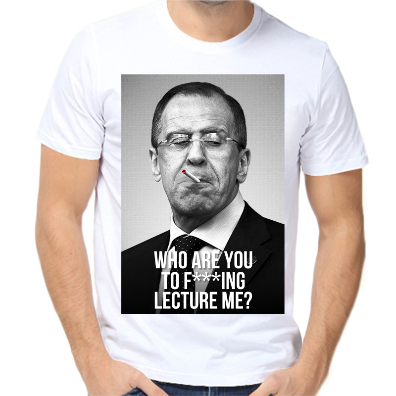

Футболка мужская белая 64 р-р Лавров who are you to f lecture me, Белый, fm_who_are_you_to