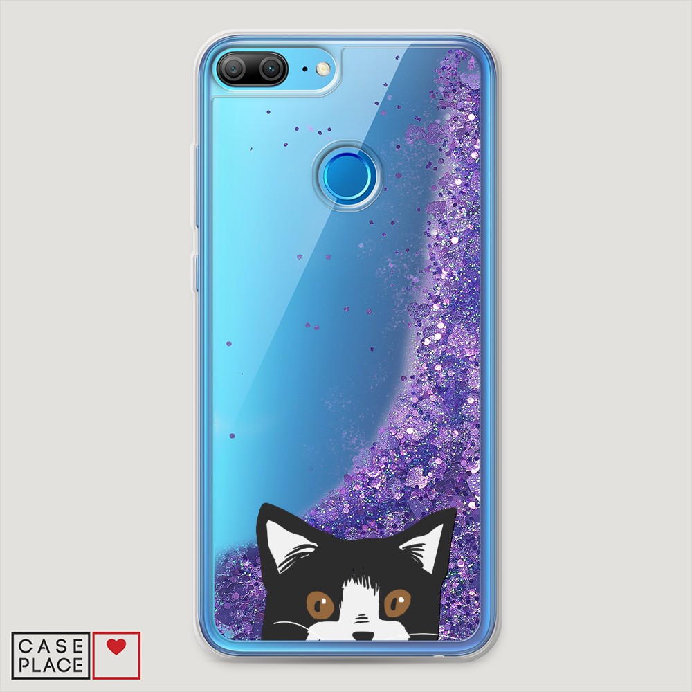 

Чехол Awog на Honor 9 Lite "Подглядывающий кот", Разноцветный, 64292-1