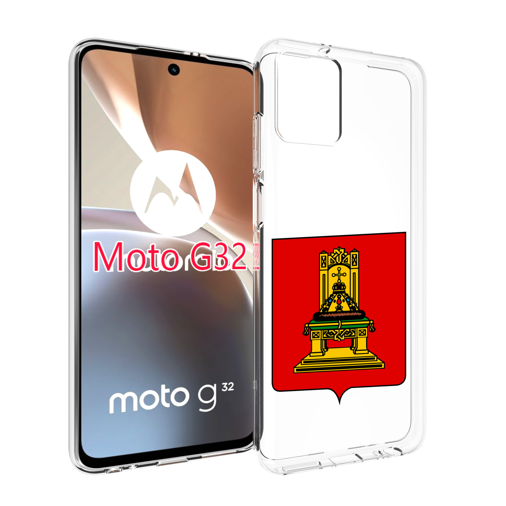 

Чехол MyPads герб-тверская-область для Motorola Moto G32, Прозрачный, Tocco