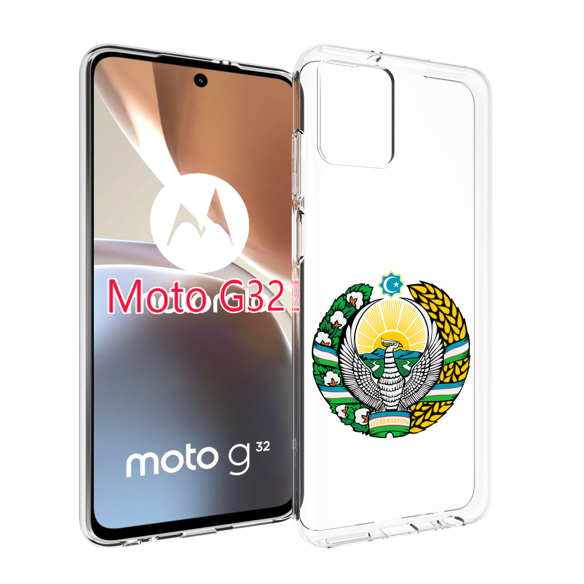 

Чехол MyPads герб-узбекистана для Motorola Moto G32, Прозрачный, Tocco