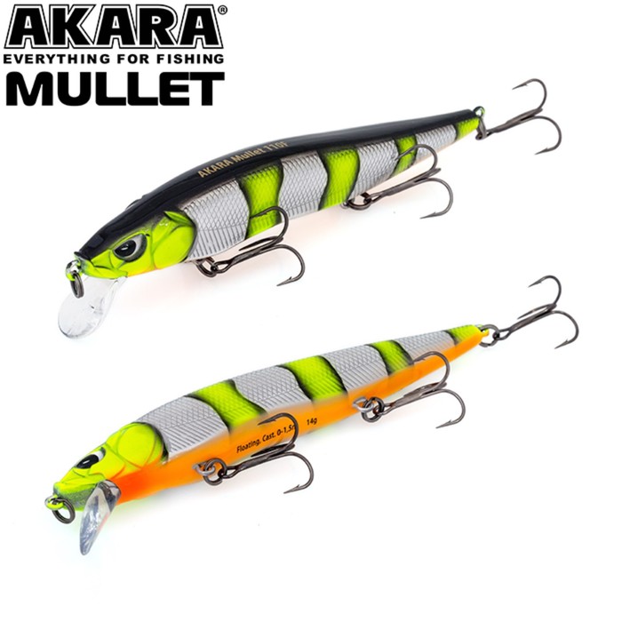 фото Воблер akara mullet 110f, цвет a72, длина 11 см, 14 гр.