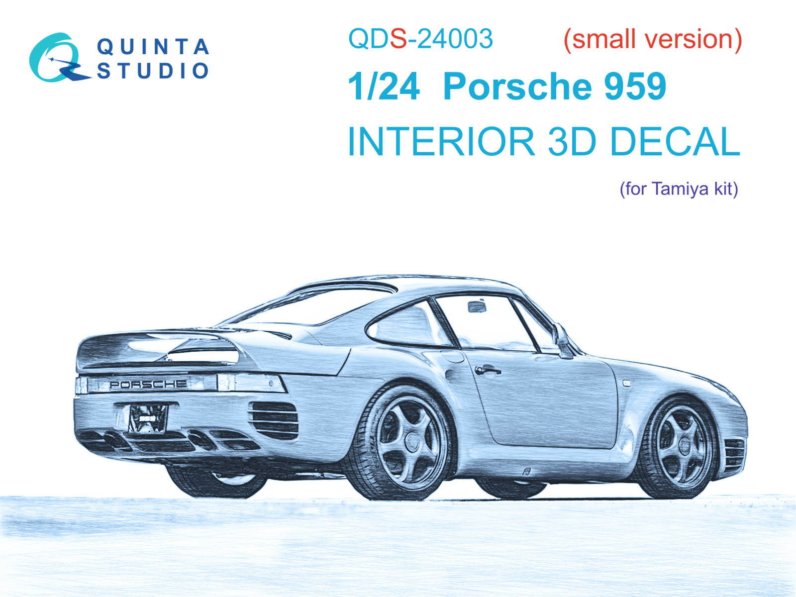 

3D Декаль Quinta Studio интерьера кабины Porsche 959 Малая версия QDS-24003, Цветной