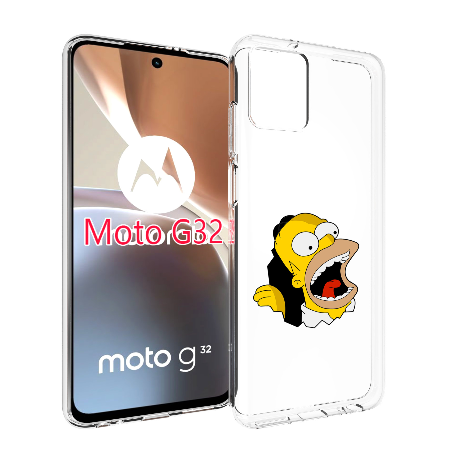 

Чехол MyPads гомер-голодный для Motorola Moto G32, Прозрачный, Tocco