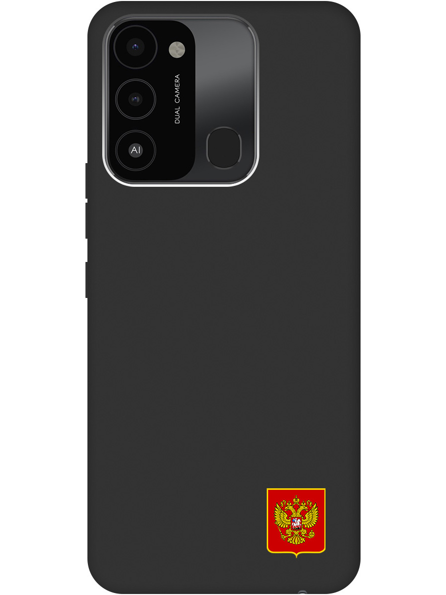 

Силиконовый чехол на Tecno Spark 8C / Go 2022 с Гербом России, Soft Touch черный, 20001473