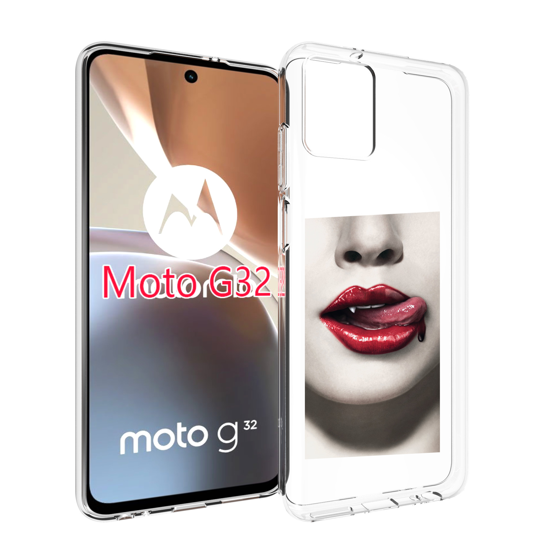 Чехол MyPads губы-вампирши для Motorola Moto G32