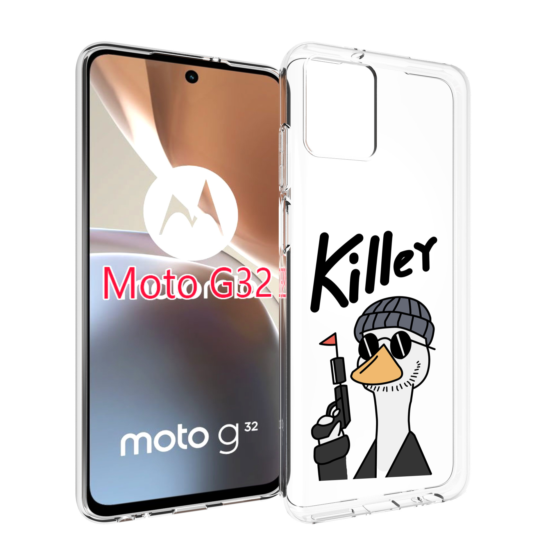 

Чехол MyPads гусь-с-пистолет для Motorola Moto G32, Прозрачный, Tocco