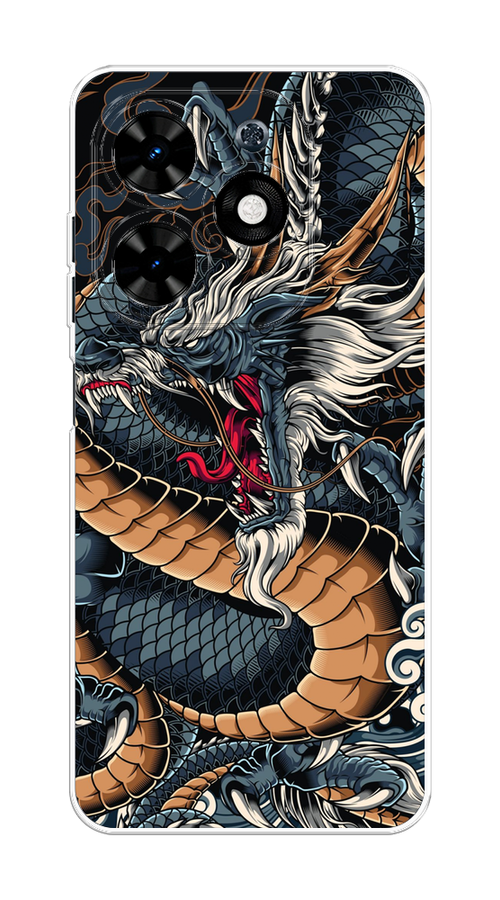 

Чехол на Tecno Spark 20C "Japanese Dragon", Коричневый;черный;синий, 304950-1