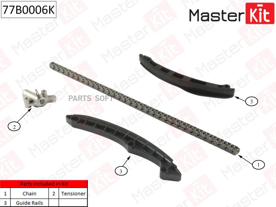 К-Т Грм Masterkit 77b0006k Audi. Vw 1.4fsi/Tfsi 16v 07> Без Звездочек MasterKit арт. 77B00