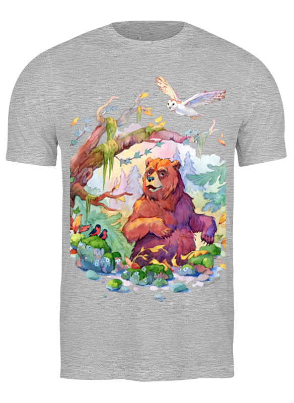 

Футболка мужская Printio Тайга серая 3XL, Серый, Тайга