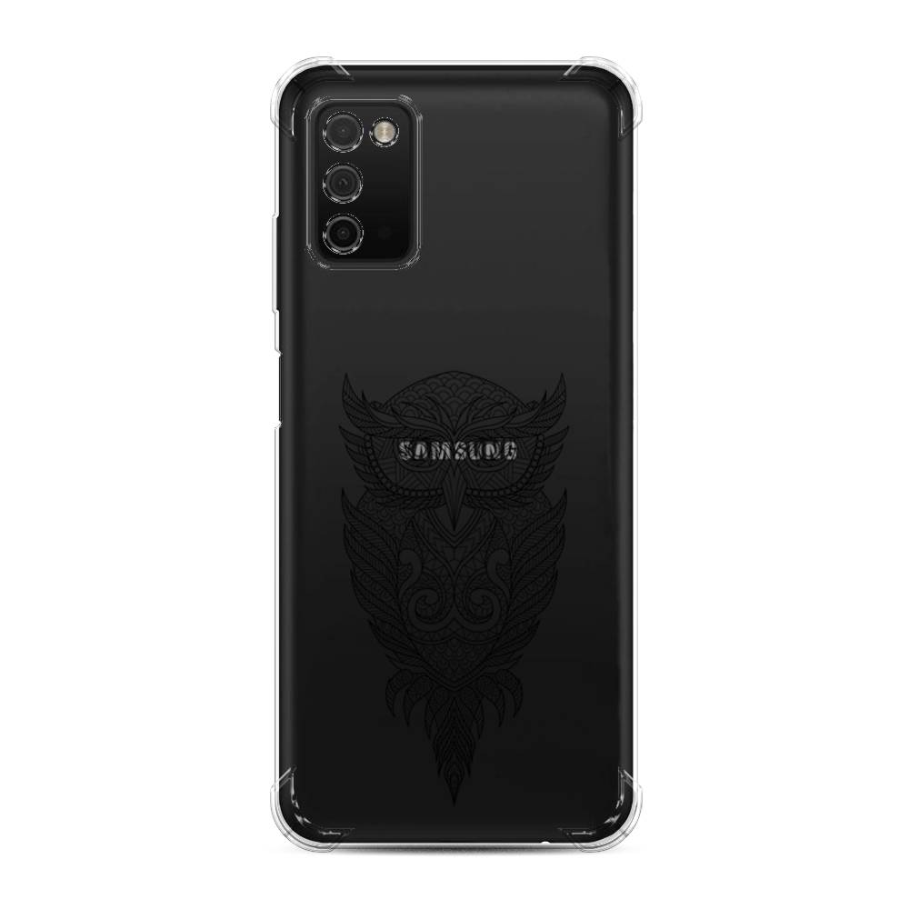 фото Противоударный силиконовый чехол "филин графика" на samsung galaxy a03s awog