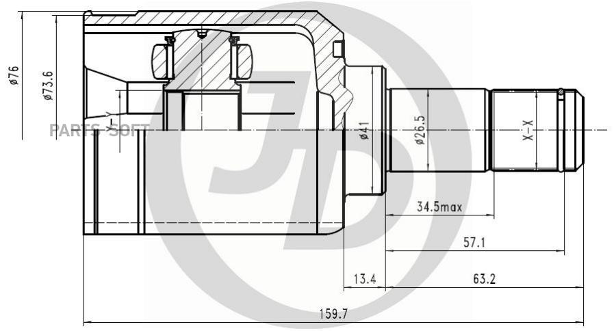 Шрус Внешний Abs Mi036a43 Just Drive арт. JCT0022A