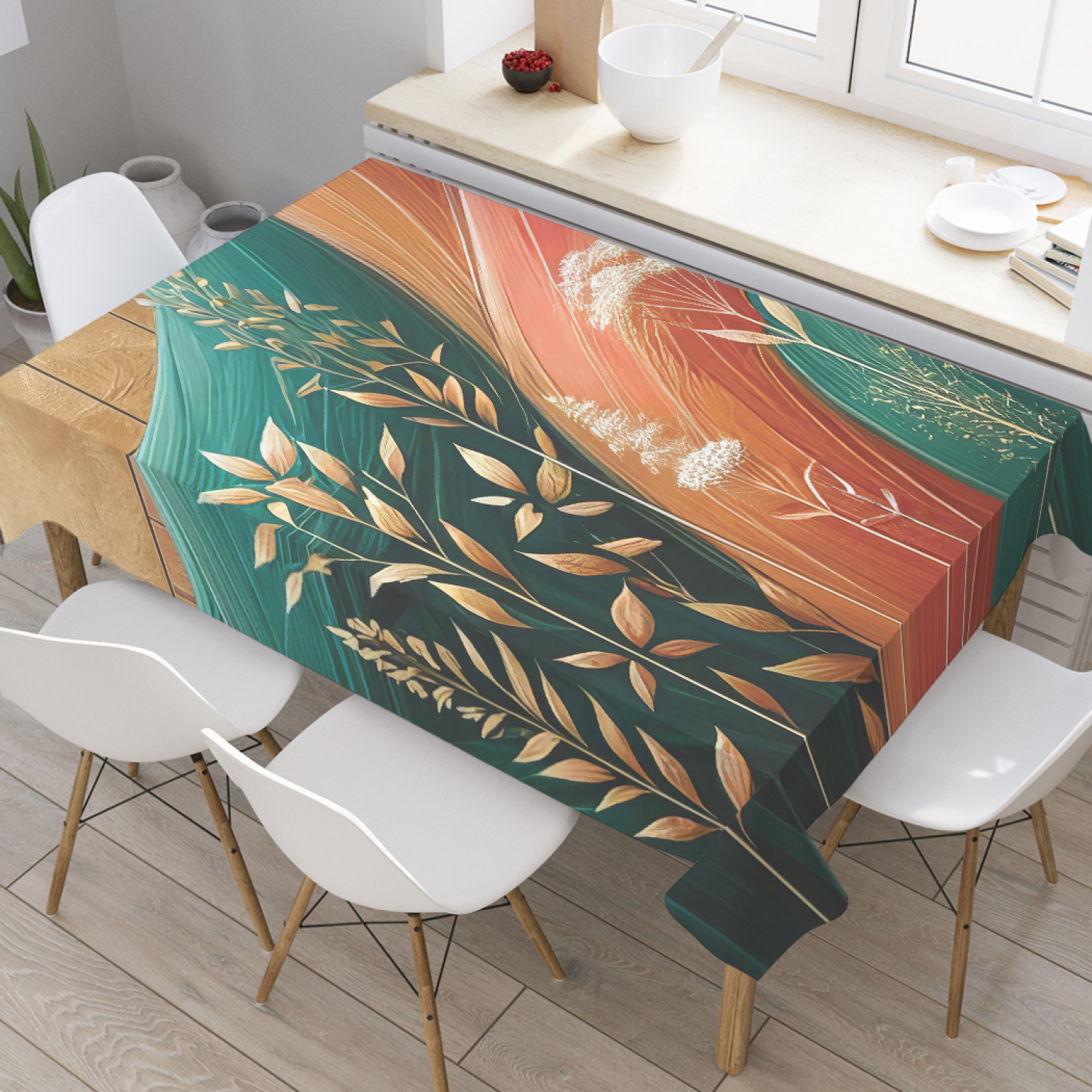 

Скатерть JoyArty Красочные волны 120х145, tcox_sd2769_120x145, Красный