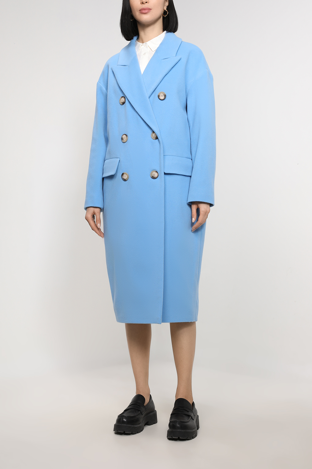 Пальто женское Belucci BL23016114-009 голубое 48 RU