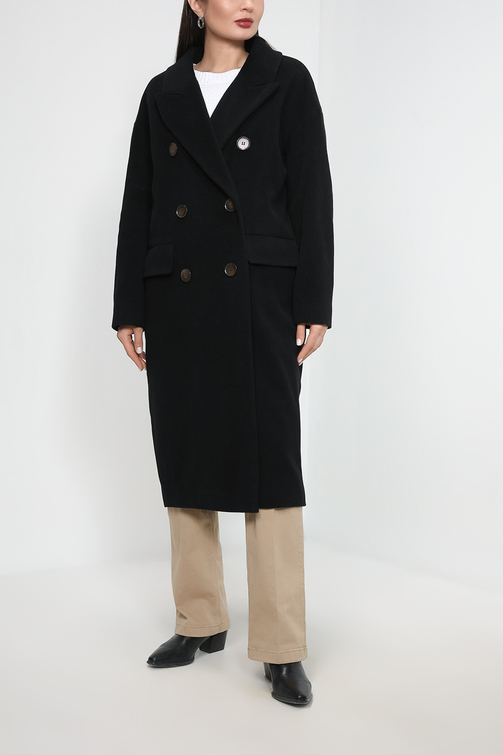 Пальто женское Belucci BL23016114-001 черное 50 RU