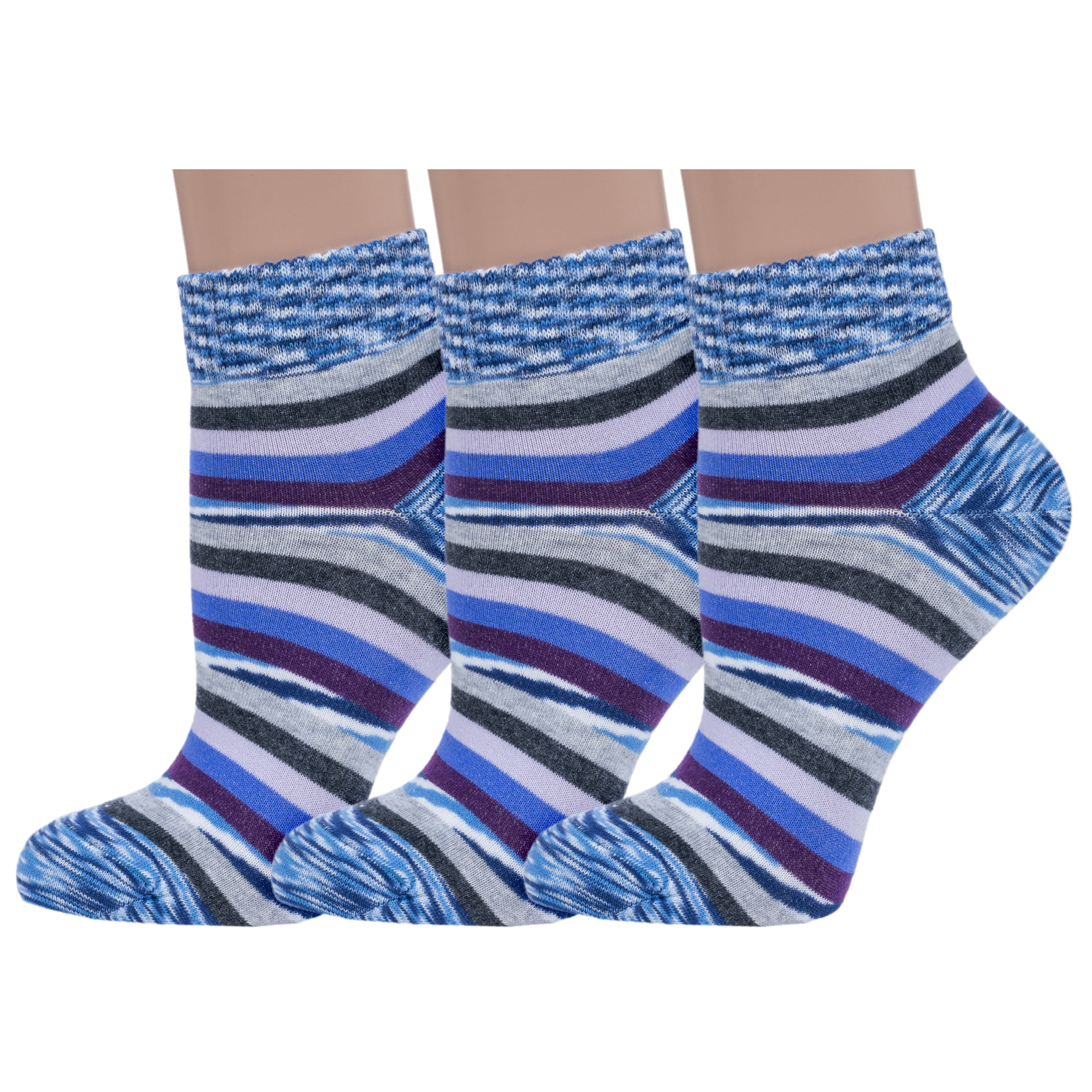 

Комплект носков женских Grinston socks 3-15D28 разноцветных 23, 3-15D28