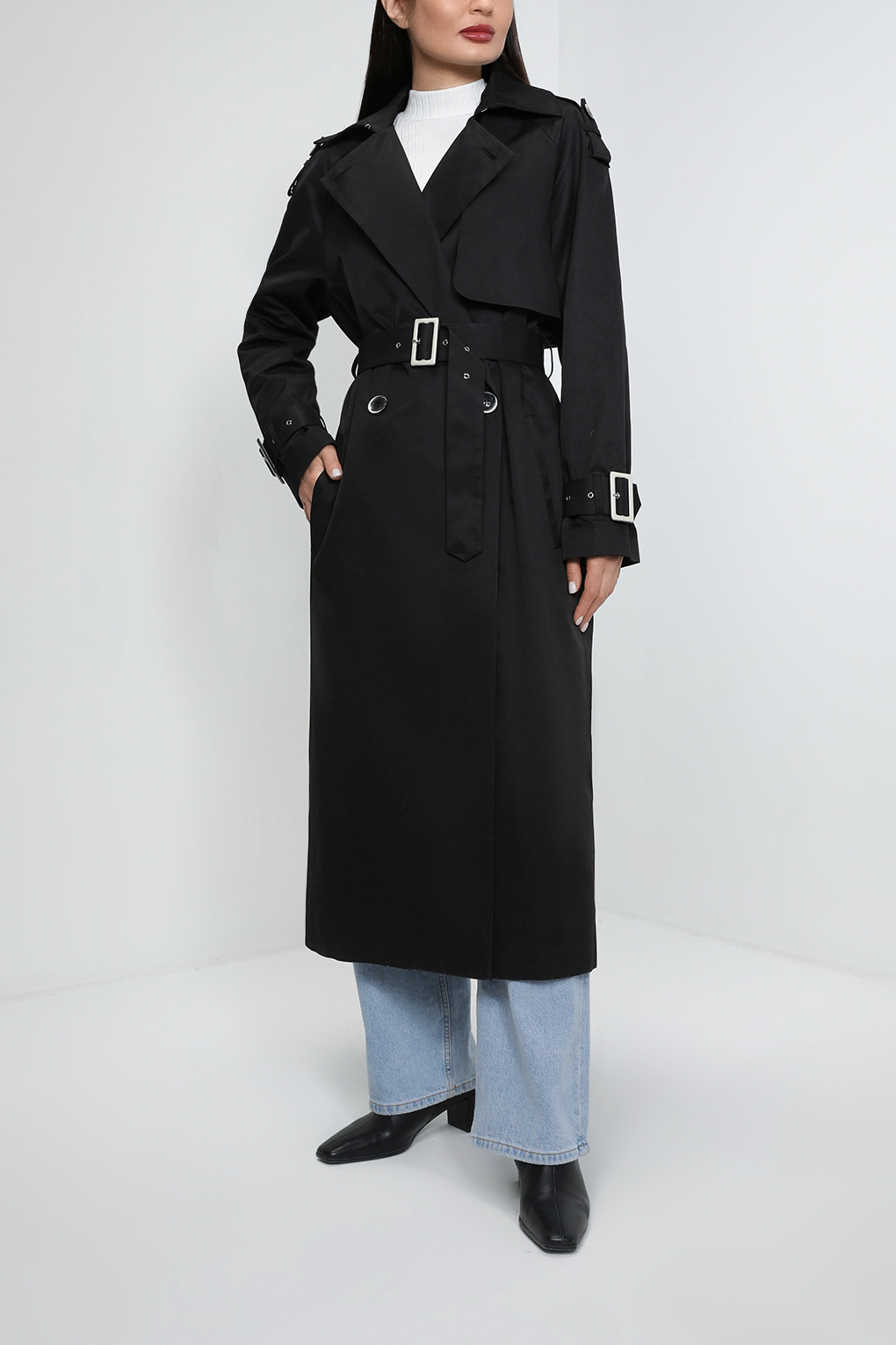 

Тренч женский SABRINA SCALA SS23026174-001 черный 42 RU, SS23026174-001