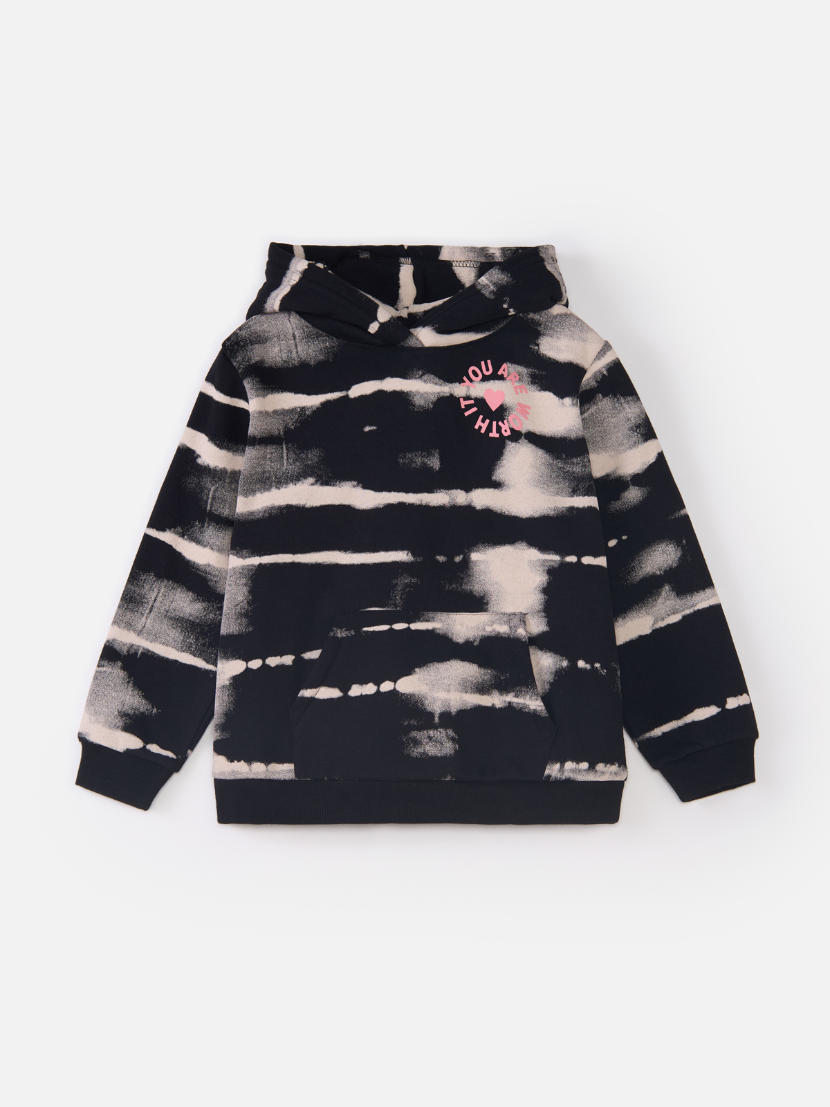 

Худи для девочек H&M, 879108013, черный, размер 122/128, Черный;розовый, 879108013