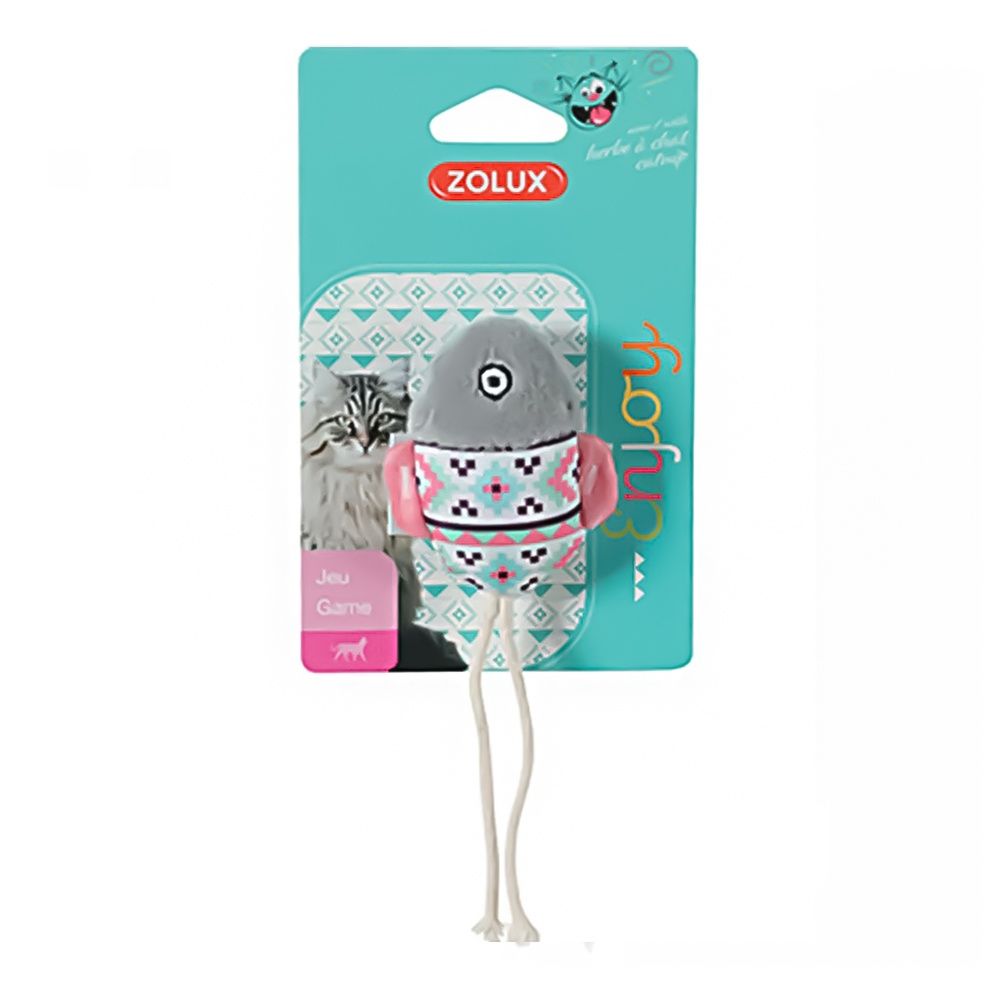

Игрушка для кошек Zolux Рыбка желаний с кошачьей мятой серая
