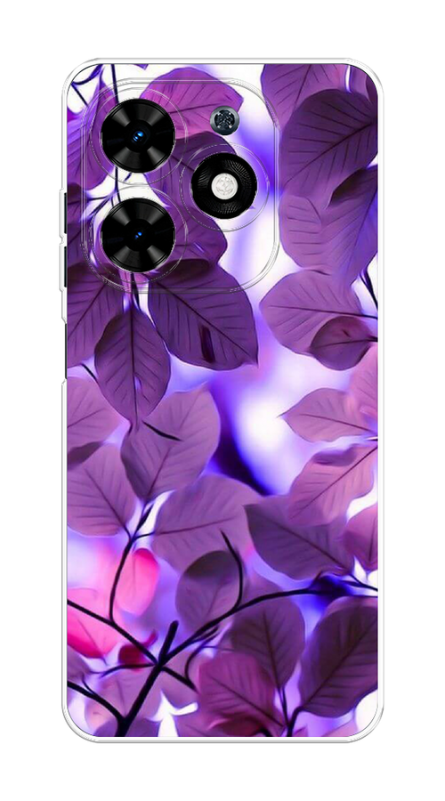 

Чехол на Tecno Spark 20C "Сиреневые листики", Фиолетовый;голубой, 304950-1