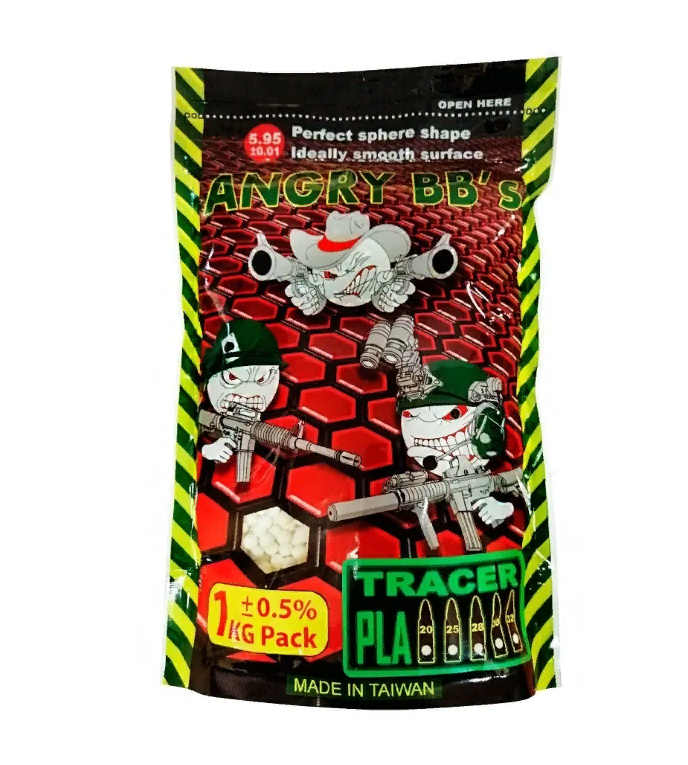 

Angry BBs Шары Angry BBs Tracer 0,32 1 кг. страйкбол (airsoft), Белый