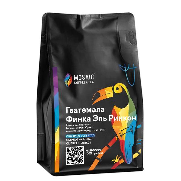 

Кофе в зернах MOSAIC coffee & teа Гватемала Финка Эль Ринкон обжарка под эспрессо, 250 г