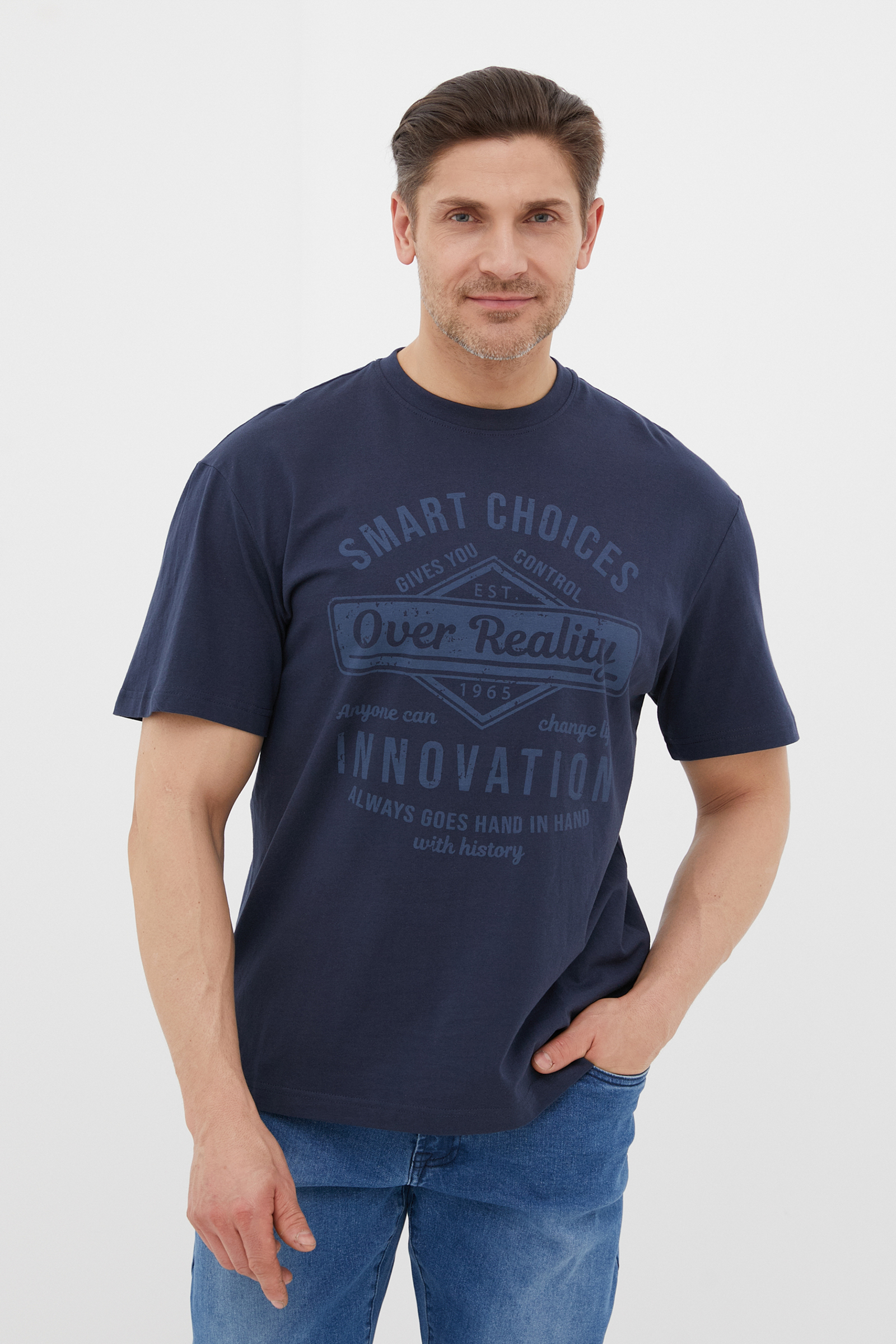 

Футболка мужская Finn Flare FBC26022 синяя 3XL, FBC26022