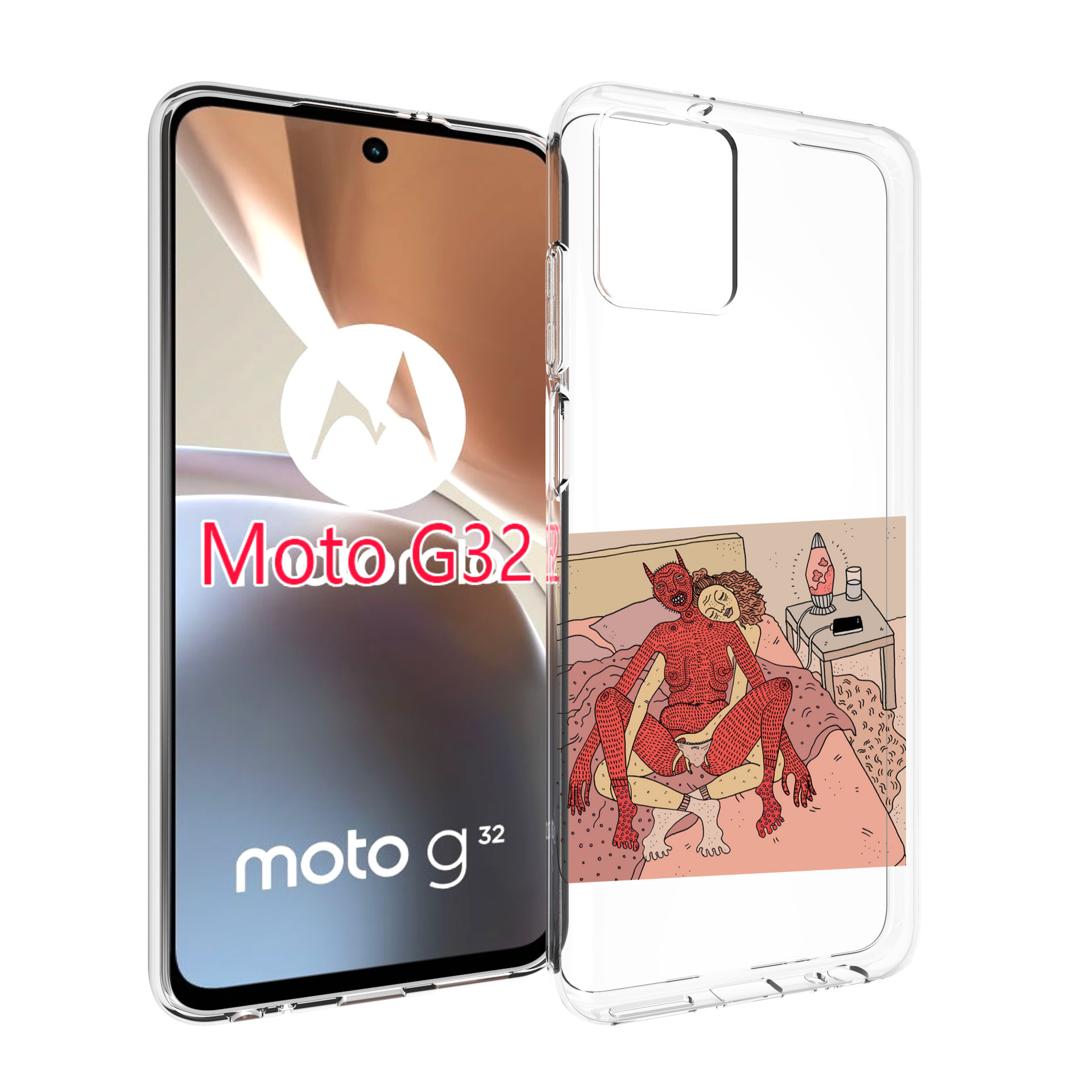 

Чехол MyPads девушка-без-кожи для Motorola Moto G32, Прозрачный, Tocco