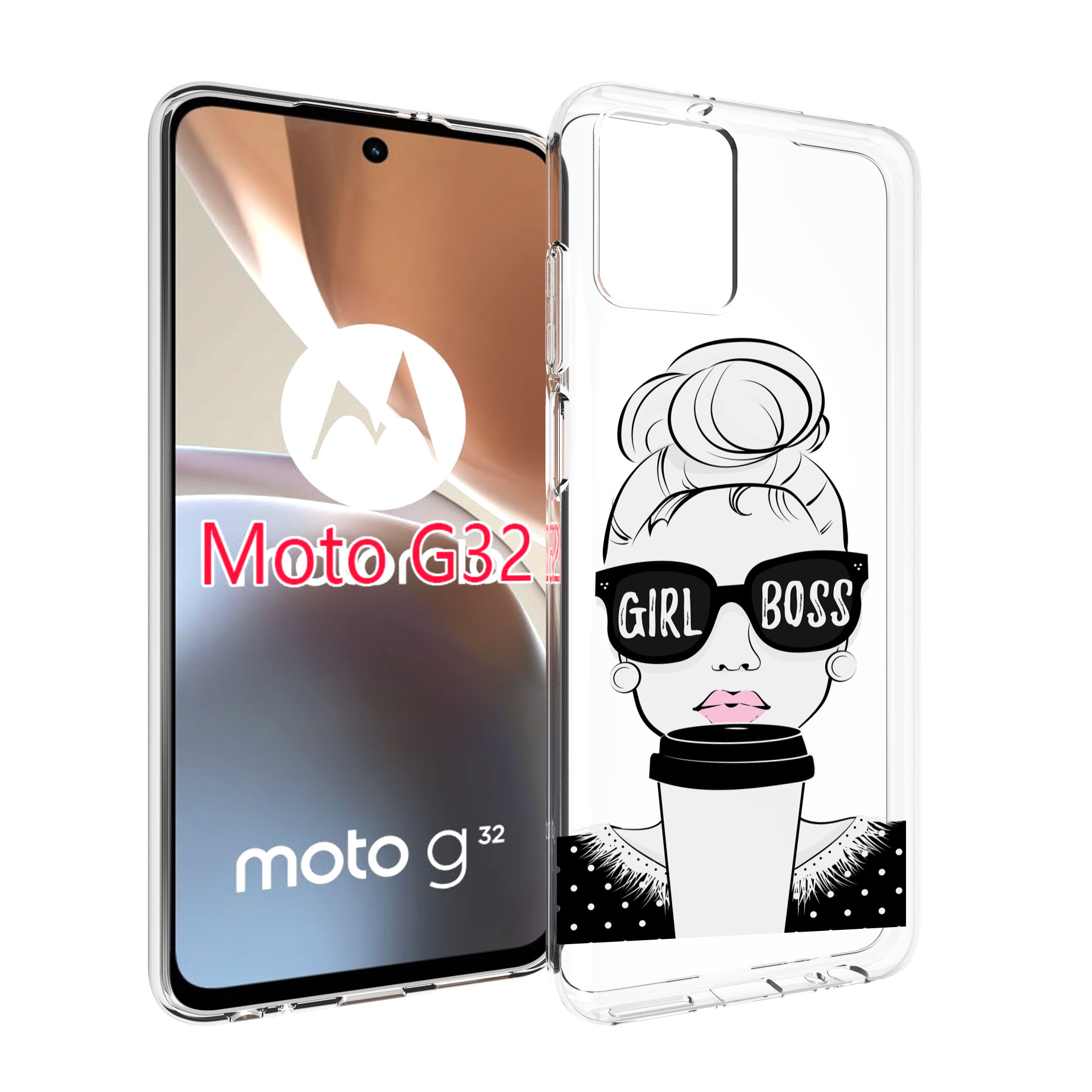 

Чехол MyPads девушка-босс женский для Motorola Moto G32, Прозрачный, Tocco