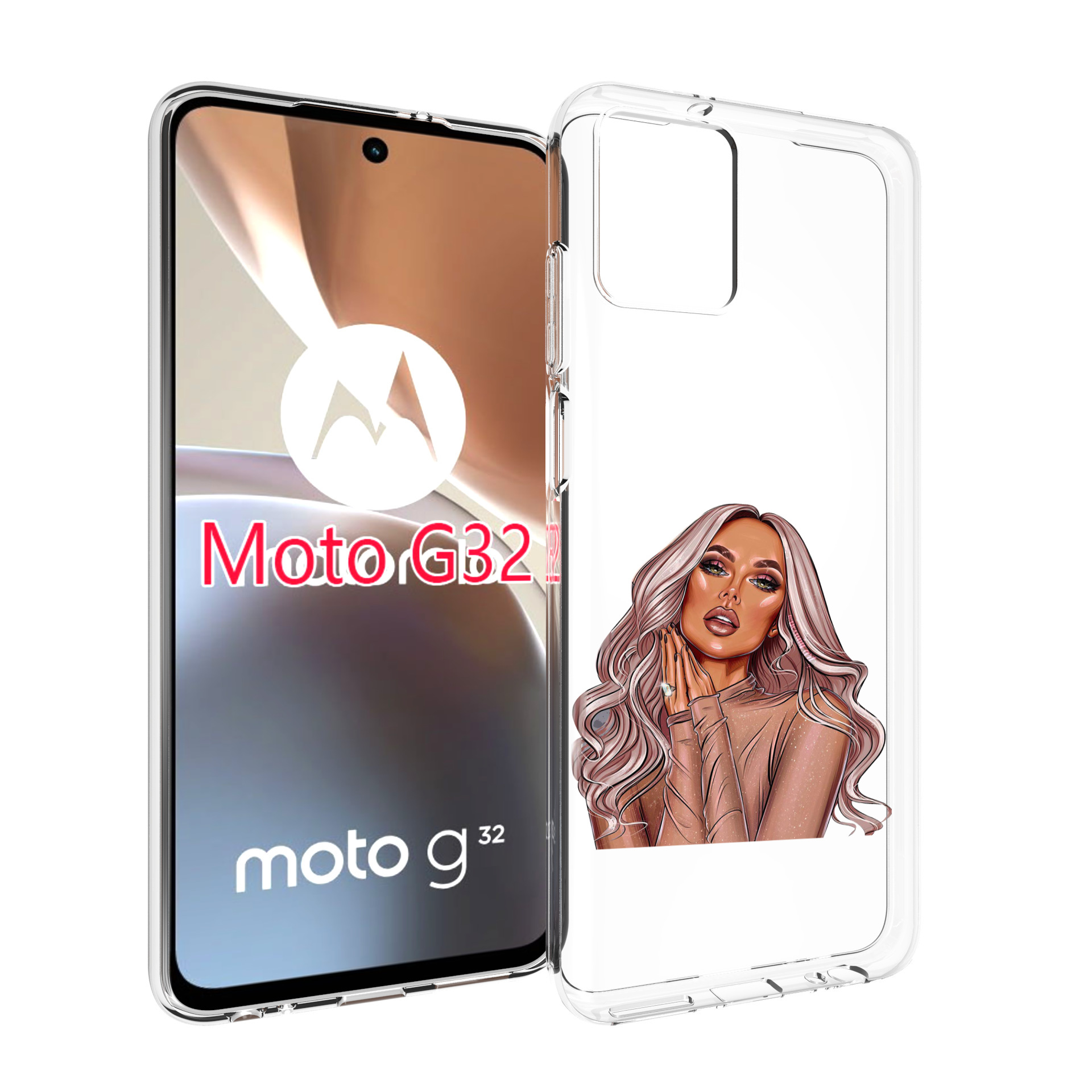 

Чехол MyPads девушка-в-коричневых-оттенках для Motorola Moto G32, Прозрачный, Tocco