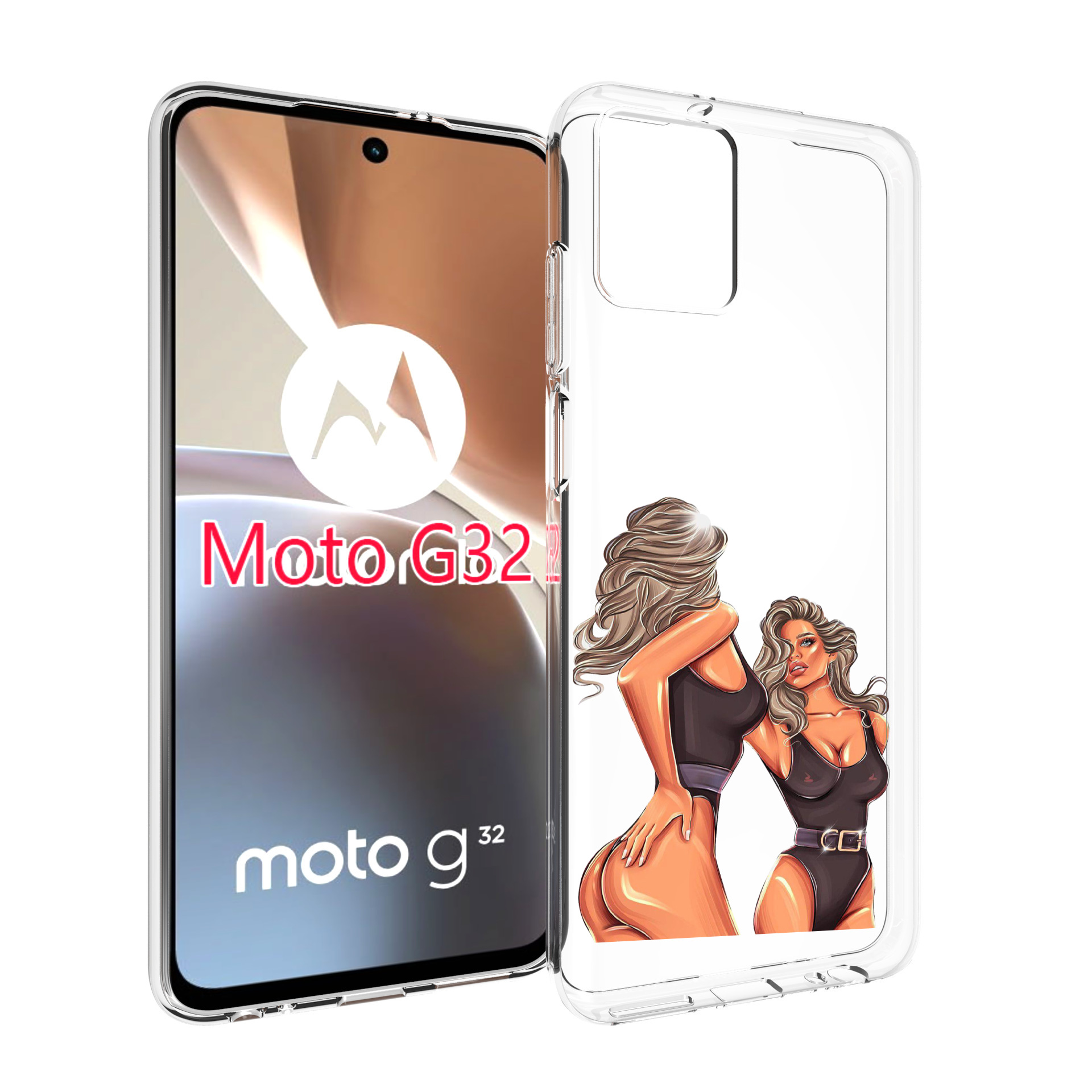 Чехол MyPads девушка-в-купальнике-черном женский для Motorola Moto G32