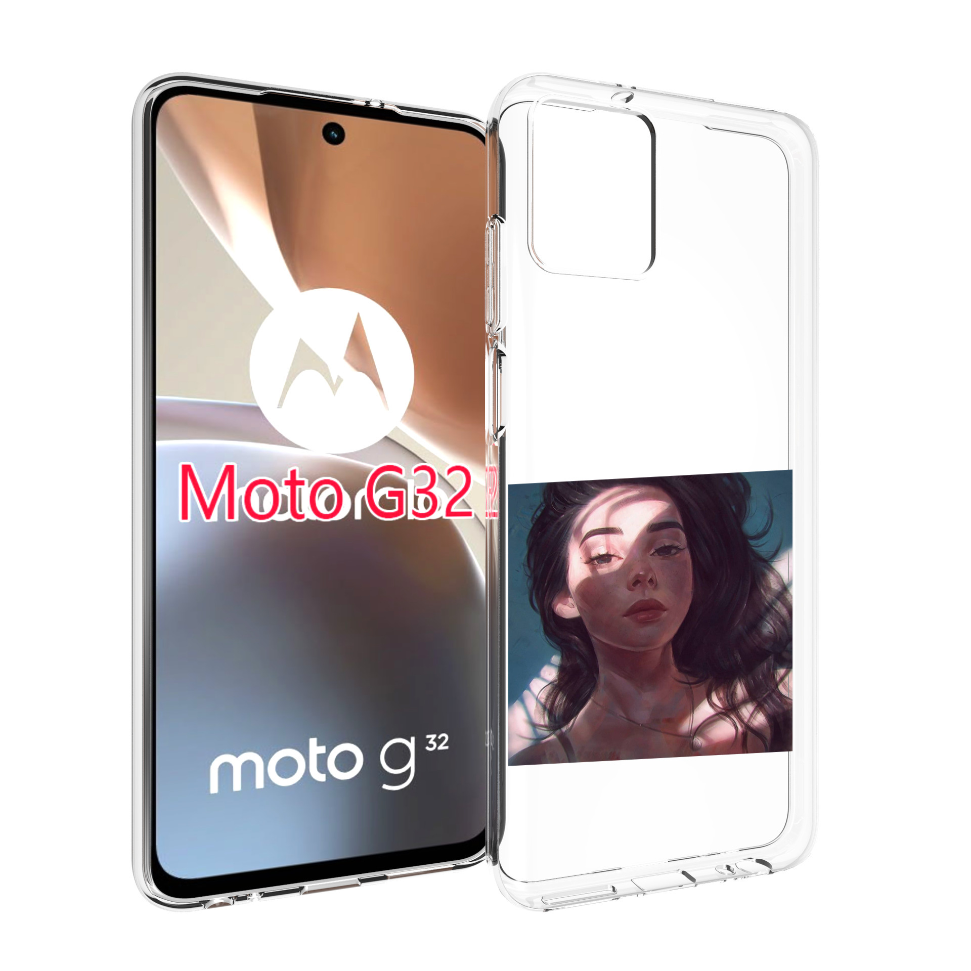 

Чехол MyPads девушка-в-лучах женский для Motorola Moto G32, Прозрачный, Tocco