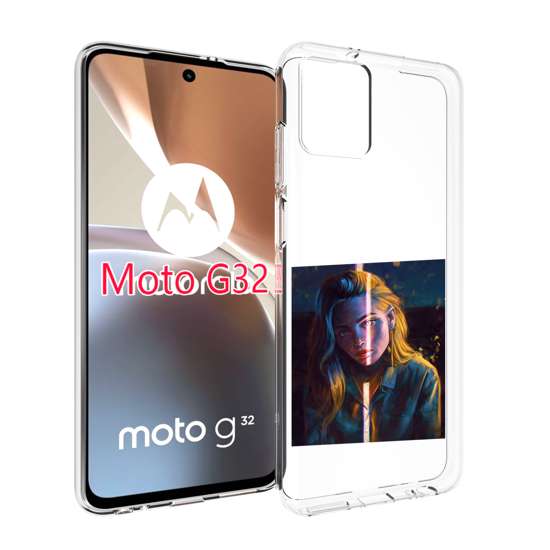 

Чехол MyPads девушка-в-тени для Motorola Moto G32, Прозрачный, Tocco