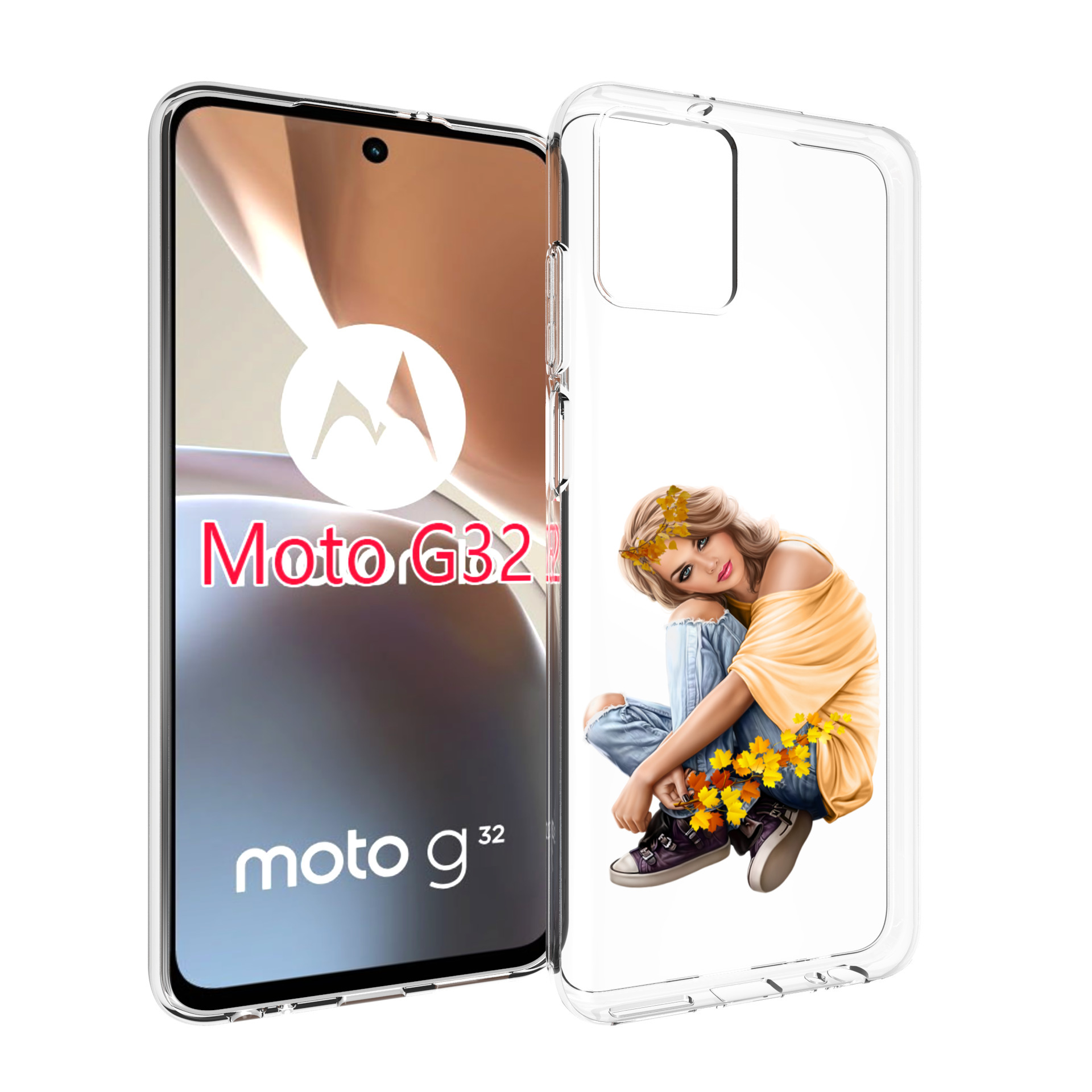 

Чехол MyPads девушка-в-цветочками женский для Motorola Moto G32, Прозрачный, Tocco