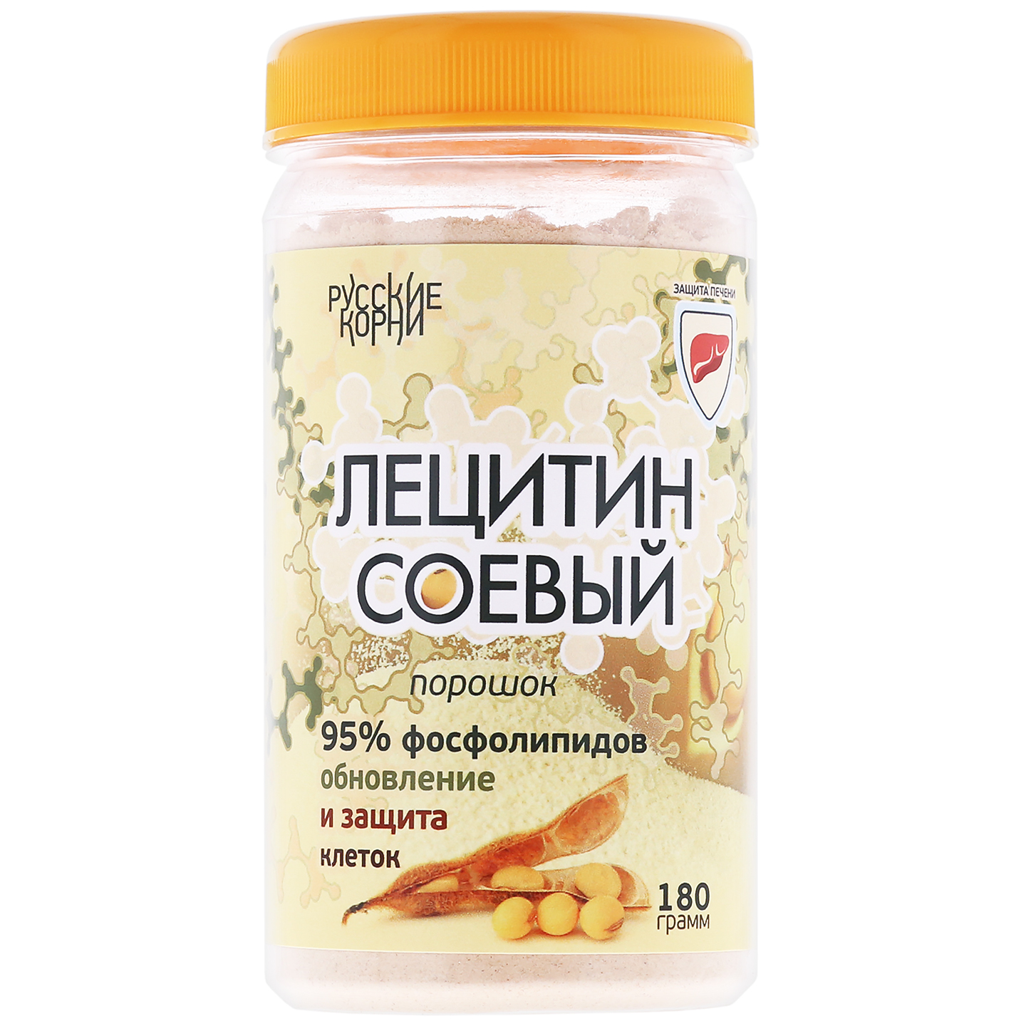 Натуральный соевый лецитин Русские Корни порошок 180 г